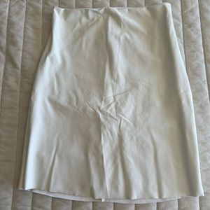 White Commando Faux Leather Skirt